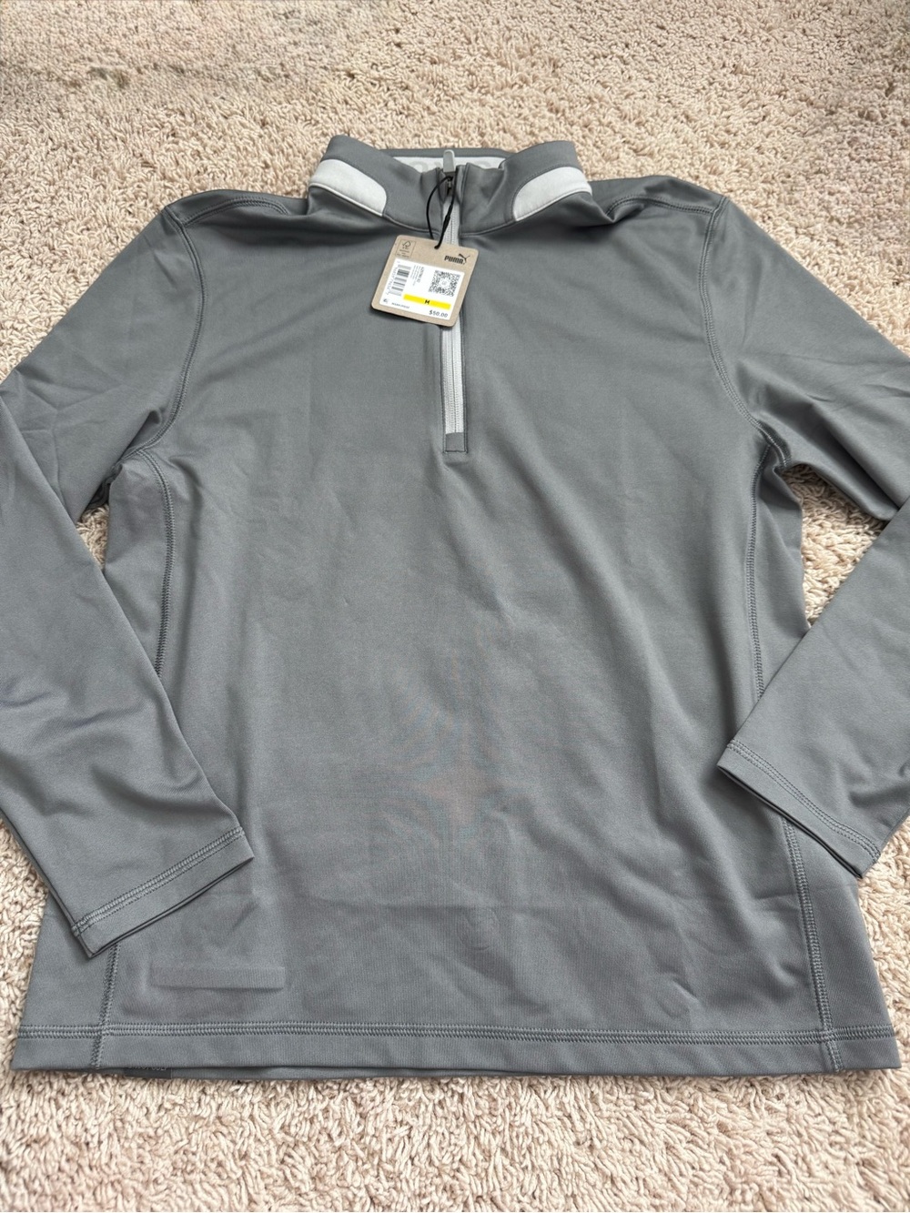 Puma Boys Gray Quarter-Zip Pullover